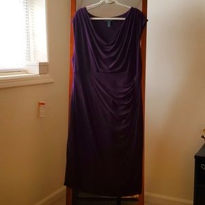 Sz 22W, Lauren by Ralph Lauren, Eggplant color w/ right side waist rouging